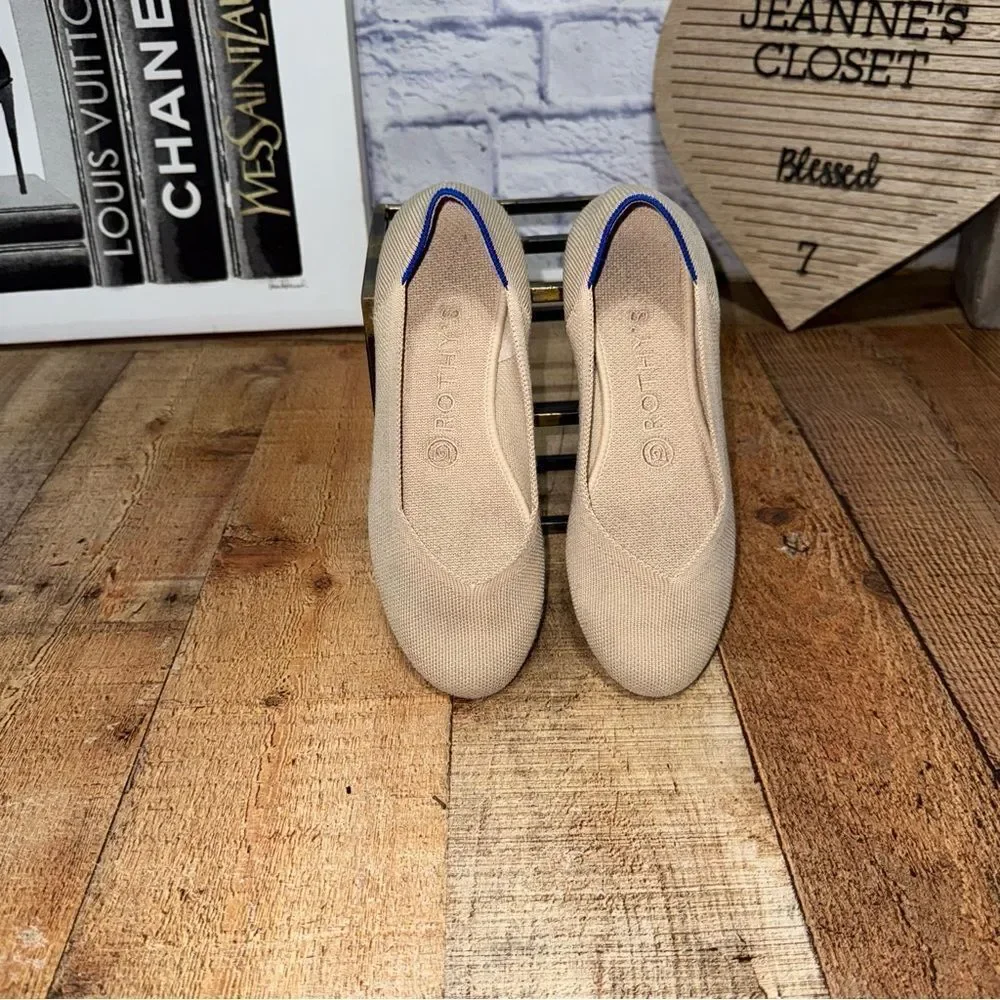 Rothy’s Retired Ecru Round Toe Fats Ballet Shoes Cream/tan  Size 6.5